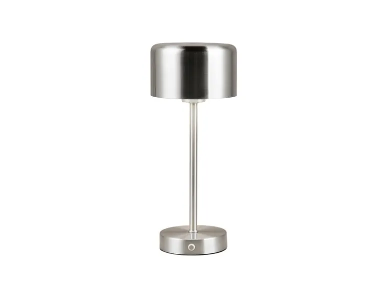 Akku Tischleuchte JEFF per USB aufladbar, Sensordimmer, Silber matt, Höhe 30cm