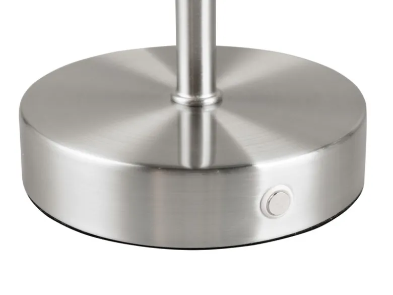 Akku Tischleuchte JEFF per USB aufladbar, Sensordimmer, Silber matt, Höhe 30cm