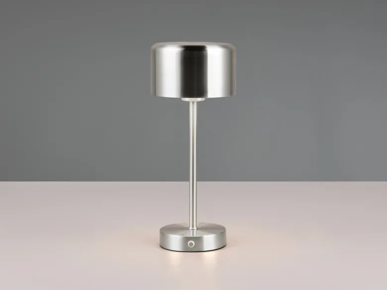 Akku Tischleuchte JEFF per USB aufladbar, Sensordimmer, Silber matt, Höhe 30cm