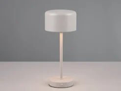 Akku Tischleuchte JEFF per USB aufladbar, Sensordimmer, Hellgrau, Höhe 30cm