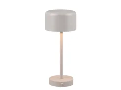Akku Tischleuchte JEFF per USB aufladbar, Sensordimmer, Hellgrau, Höhe 30cm