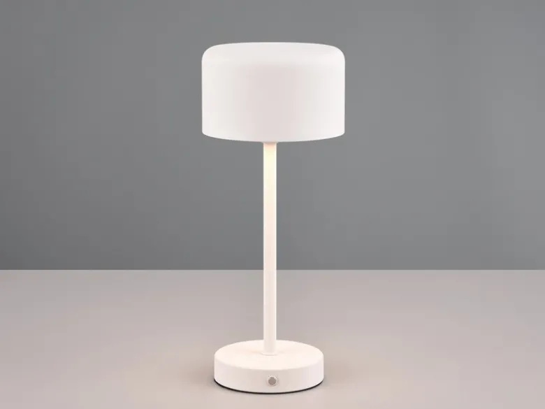 Akku Tischleuchte JEFF per USB aufladbar, Sensordimmer, Weiß, Höhe 30cm