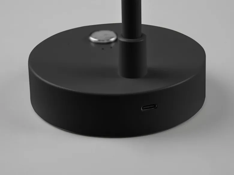 Akku Tischleuchte LENNY per USB aufladbar Sensordimmer Schwarz, 28cm