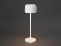 Akku Tischleuchte LILLE per USB aufladbar, Weiß Höhe 36cm