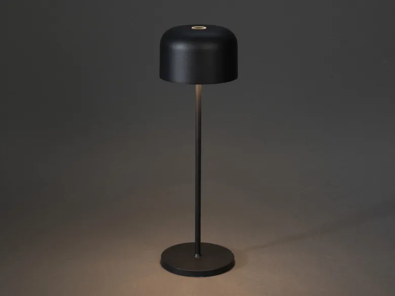 Akku Tischleuchte LILLE per USB aufladbar, Schwarz Höhe 36cm