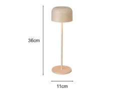 Akku Tischleuchte LILLE per USB aufladbar, Beige Höhe 36cm