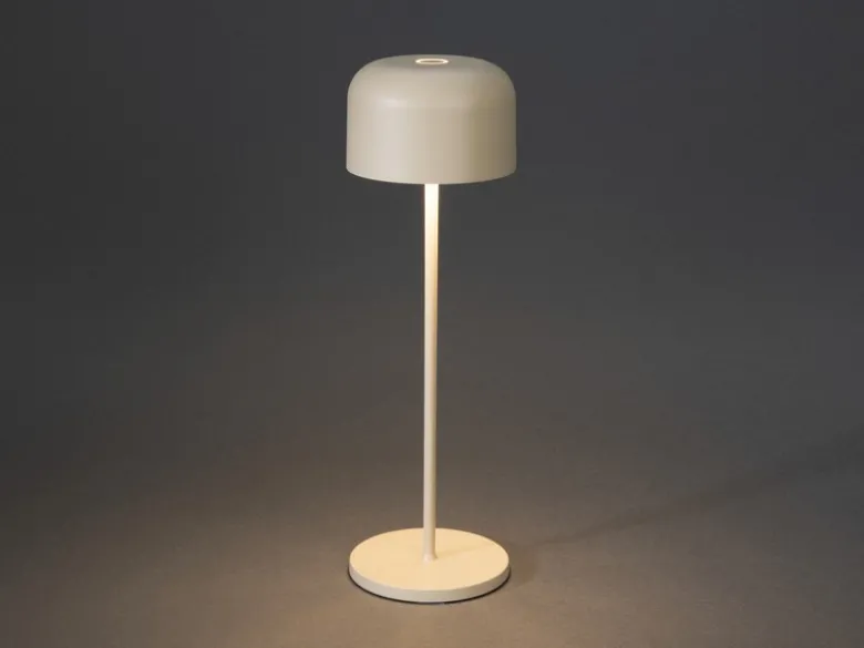 Akku Tischleuchte LILLE per USB aufladbar, Beige Höhe 36cm