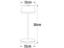 Akku Tischleuchte LYON für Outdoor dimmbar, kabellos in Sandfarben, 30cm