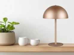 Akku Tischleuchte MUNOZ Coffee dimmbar & per USB aufladbar, Höhe 21cm