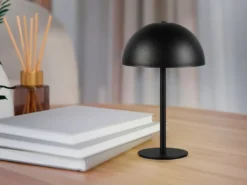 Akku Tischleuchte MUNOZ Schwarz dimmbar & per USB aufladbar, Höhe 21cm