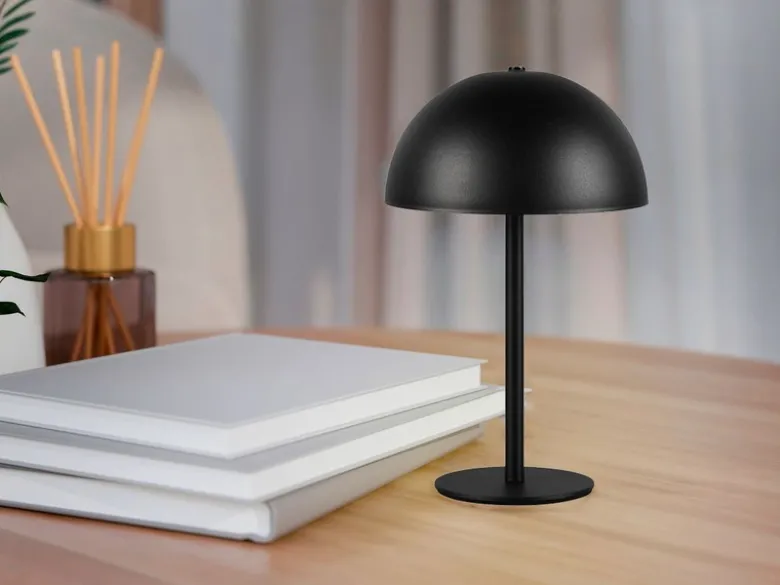 Akku Tischleuchte MUNOZ Schwarz dimmbar & per USB aufladbar, Höhe 21cm