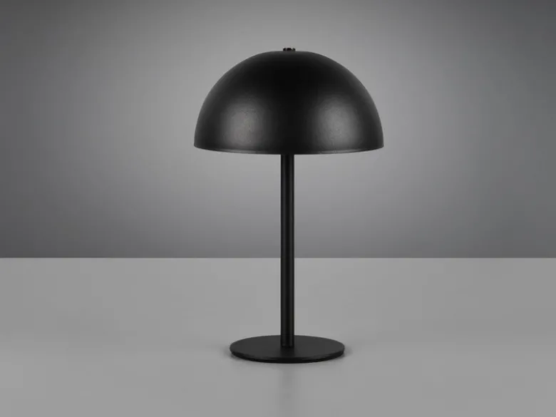 Akku Tischleuchte MUNOZ Schwarz dimmbar & per USB aufladbar, Höhe 21cm