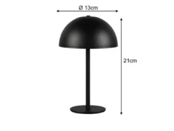 Akku Tischleuchte MUNOZ Schwarz dimmbar & per USB aufladbar, Höhe 21cm