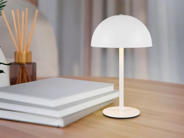 Akku Tischleuchte MUNOZ Weiß dimmbar & per USB aufladbar, Höhe 21cm