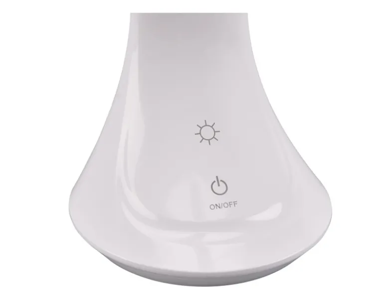 Akku Tischleuchte PATTY Info Panel per USB aufladbar Weiß dimmbar, Höhe 34cm