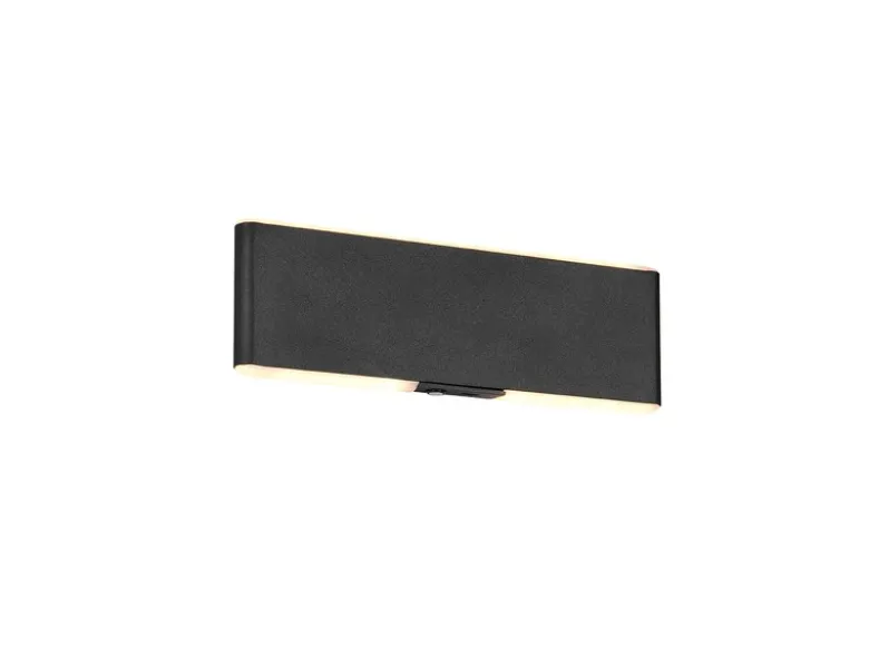 Akku Wandleuchte CONCHITA mit Fernbedienung, per USB aufladbar, Schwarz B: 22cm