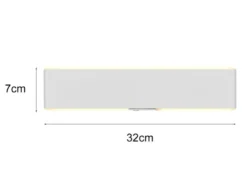 Akku Wandleuchte CONCHITA mit Fernbedienung, per USB aufladbar, Weiß Breite 32cm