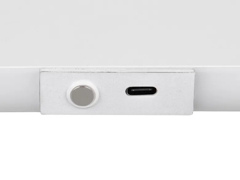 Akku Wandleuchte CONCHITA mit Fernbedienung, per USB aufladbar, Weiß Breite 32cm
