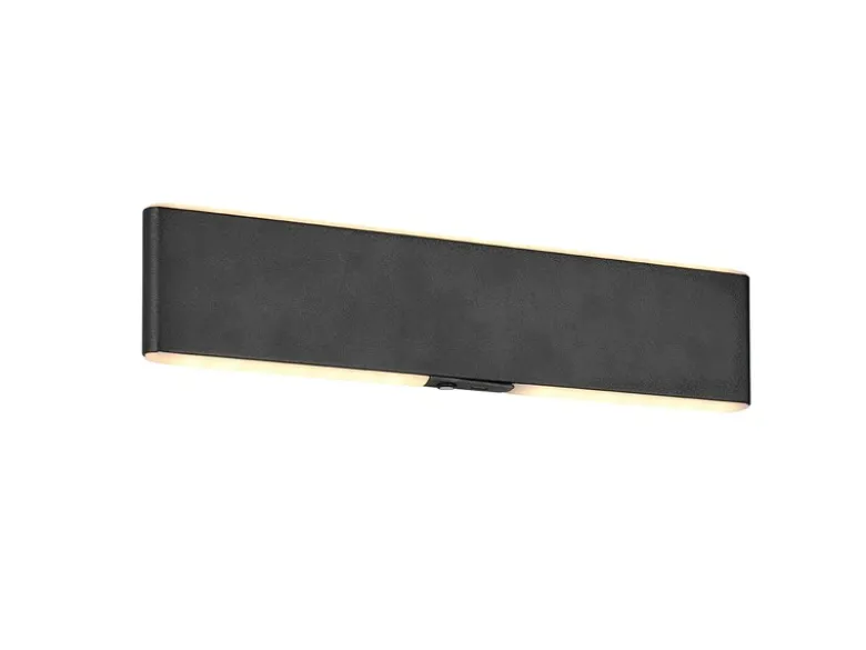 Akku Wandleuchte CONCHITA mit Fernbedienung, per USB aufladbar, Schwarz B: 32cm