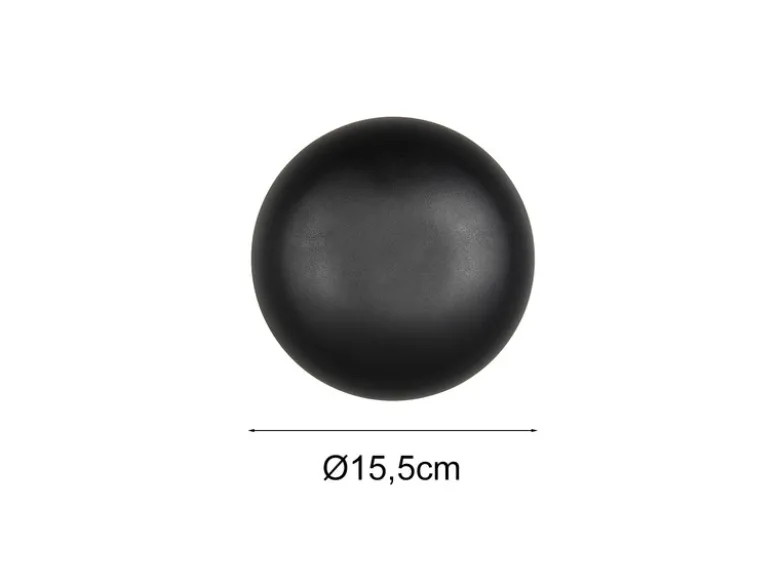 Akku Wandleuchte DAVEY aus Metall Schwarz per USB aufladbar, Ø 15,5cm