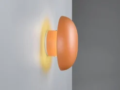 Akku Wandleuchte DAVEY aus Metall Orange per USB aufladbar, Ø 15,5cm