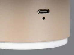 Akku Wandleuchte DAVEY aus Metall Beige per USB aufladbar, Ø 15,5cm