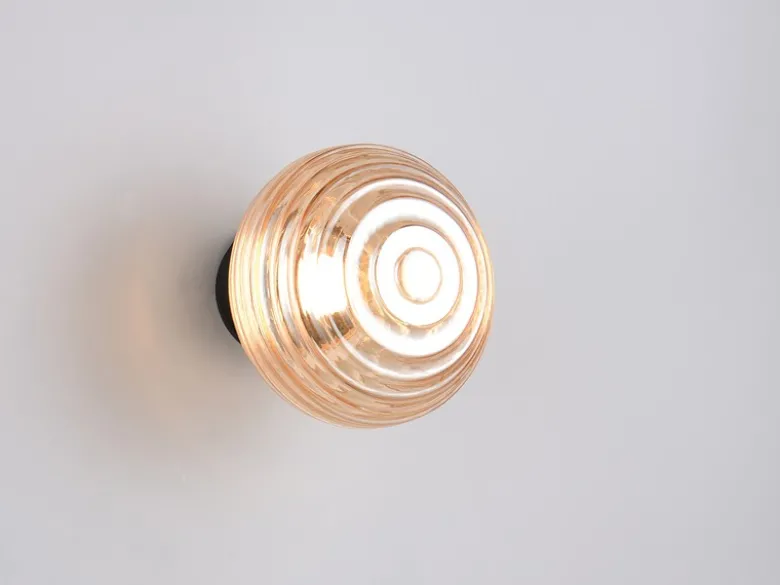Akku Wandleuchte EARL Glasschirm Bernsteinfarbig dimmbar, Ø 15,5cm
