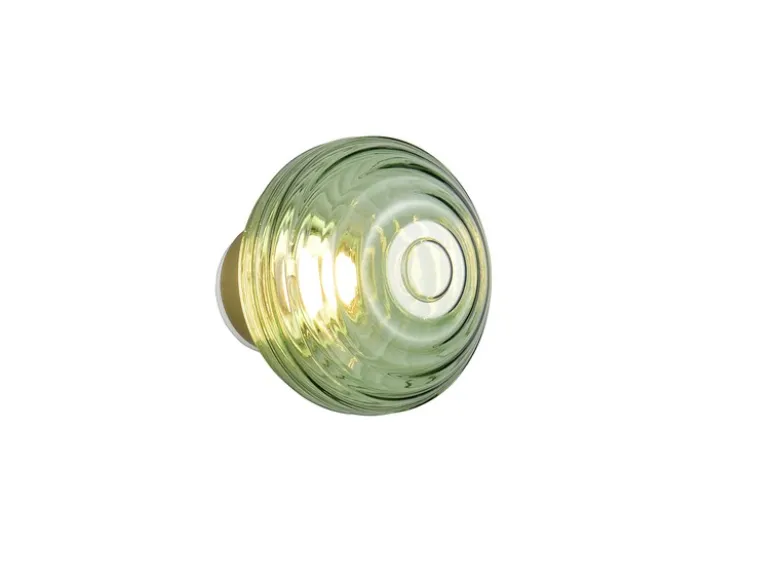 Akku Wandleuchte EARL mit Glasschirm Grün dimmbar, Ø 15,5cm