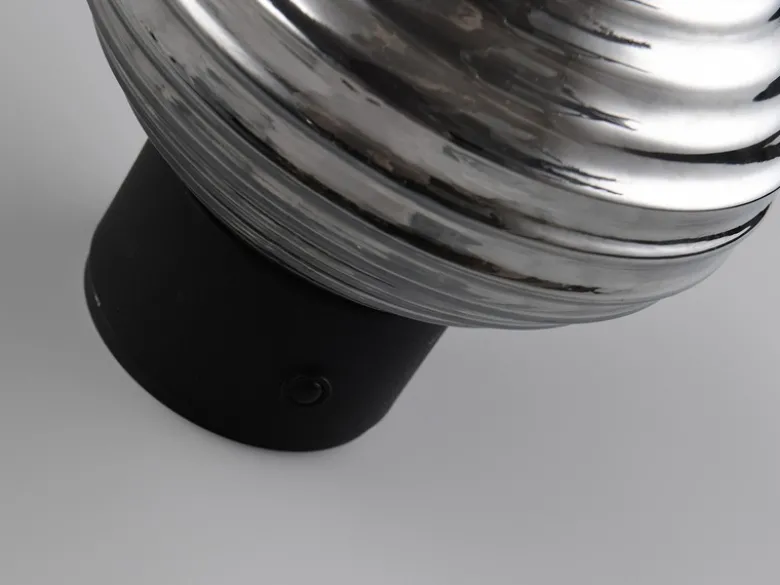 Akku Wandleuchte EARL mit Rauchglas Lampenschirm dimmbar, Ø 15,5cm