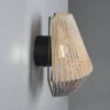 Akku Wandleuchte LIRA per USB aufladbar, Lampenschirm aus Papiergarn, Höhe 19cm