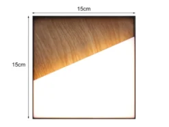 Akku Wandleuchte MEG dimmbar für Innen & Außen zum Kleben, Holzoptik, 15cm