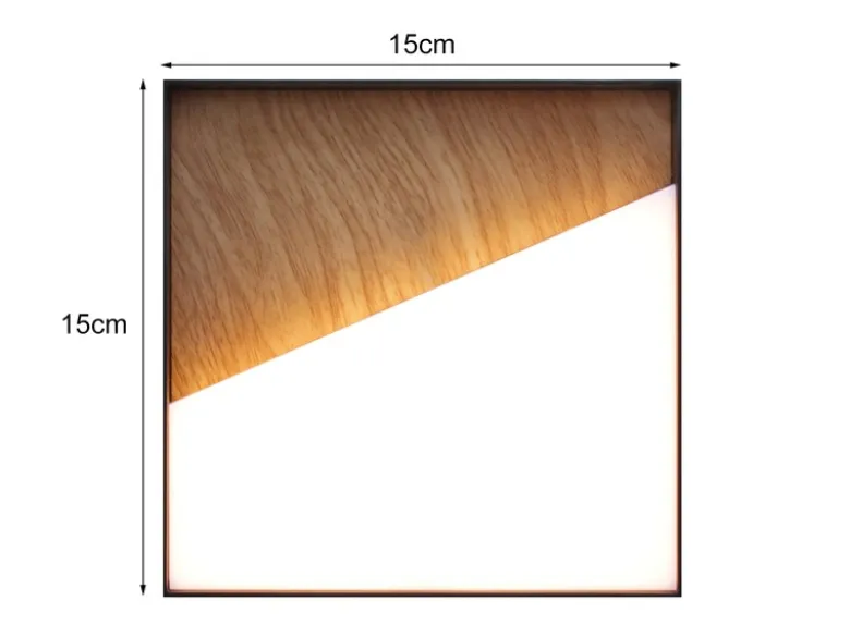Akku Wandleuchte MEG dimmbar für Innen & Außen zum Kleben, Holzoptik, 15cm