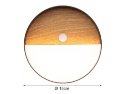 Akku Wandleuchten 2er SET mit Bewegungsmelder Innen & Außen, zum Kleben, Ø15cm