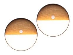 Akku Wandleuchten 2er SET mit Bewegungsmelder Innen & Außen, zum Kleben, Ø15cm