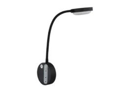 Akku Wandleuchte PEGASI dimmbar, Schwarz mit Flexrohr, Höhe 45cm