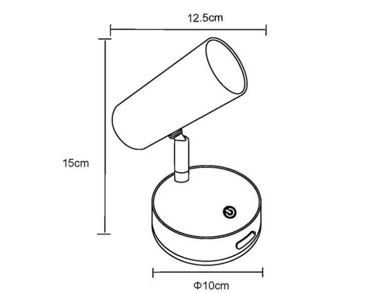 Akku Wandstrahler Schwarz kabellos ohne Stromanschluss, Breite 10cm