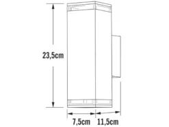 ALU Außenwandleuchte POLLUX Up and Down Schwarz Effektstreifen IP44, Höhe23,5cm