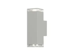ALU Außenwandleuchte POLLUX Up and Down Weiß Effektstreifen IP44, Höhe 23,5cm
