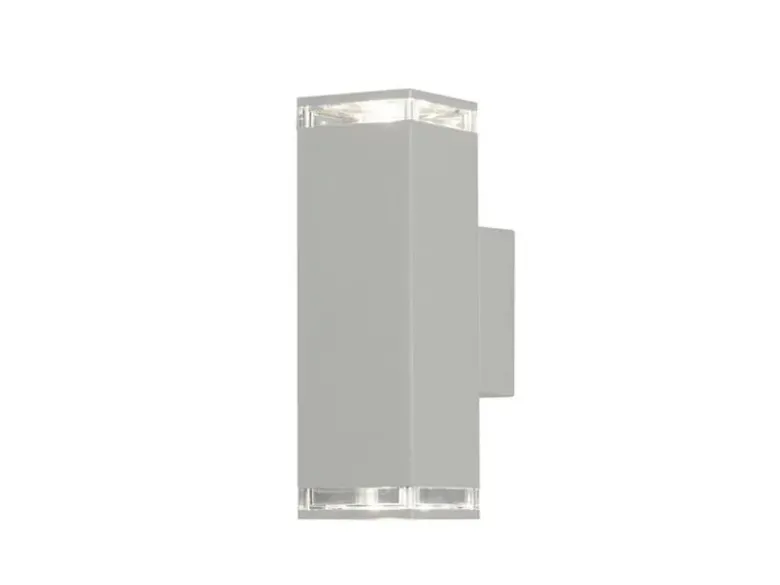 ALU Außenwandleuchte POLLUX Up and Down Weiß Effektstreifen IP44, Höhe 23,5cm
