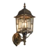 Antike Außenwandleuchte, Laterne stehend Rostoptik mit E27 LED, Höhe 41cm
