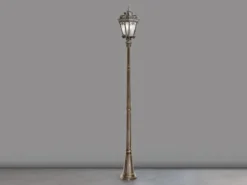 Antike extra große LED Straßenlaterne Bronzefarbig, Höhe 295cm