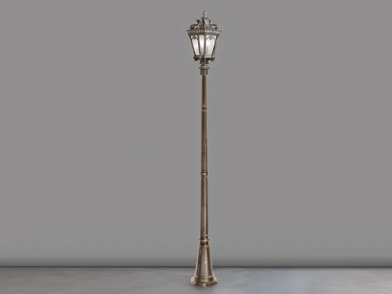 Antike extra große Straßenlaterne TOURNAI Bronzefarbig, Höhe 295cm