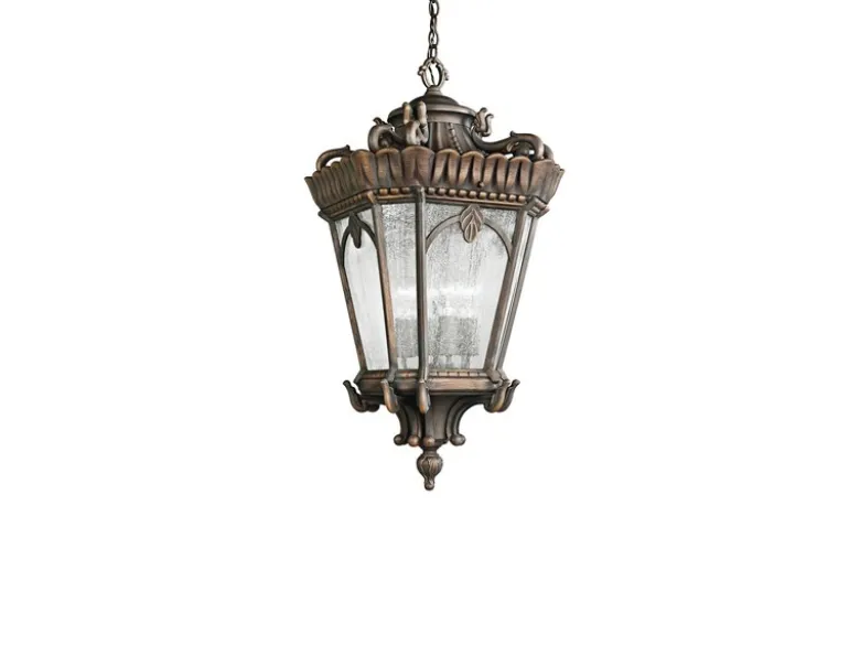 Antike LED Hängelaterne Aluminium Bronzefarbig, Ø 19cm