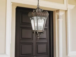 Antike LED Hängelaterne Aluminium Bronzefarbig, Ø 19cm
