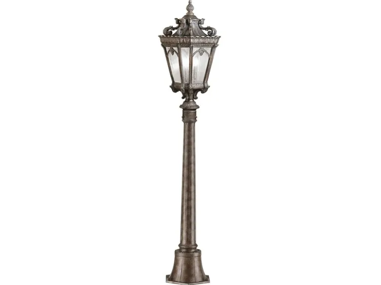 Antike LED Wegeleuchte Aluminium Bronzefarbig, Höhe 110cm