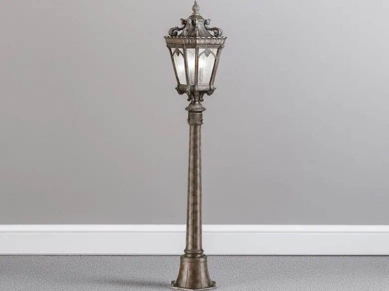 Antike LED Wegeleuchte Aluminium Bronzefarbig, Höhe 110cm