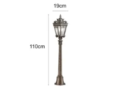 Antike Wegeleuchte TOURNAI Aluminium Bronzefarbig, Höhe 110cm