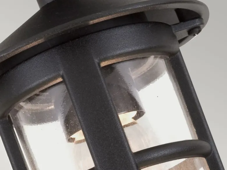 Außen Deckenlaterne HEREFORD aus Alu im Landhausstil, Schwarz Höhe 23,5cm