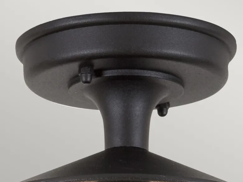 Außen Deckenlaterne HEREFORD aus Alu im Landhausstil, Schwarz Höhe 23,5cm