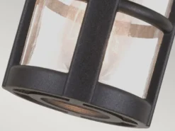 Außen Deckenlaterne HEREFORD aus Alu im Landhausstil, Schwarz Höhe 23,5cm